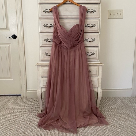 Birdy Grey Christina Tulle Sandy Mauve Convertible Dress Size Large - Picture 4 of 8